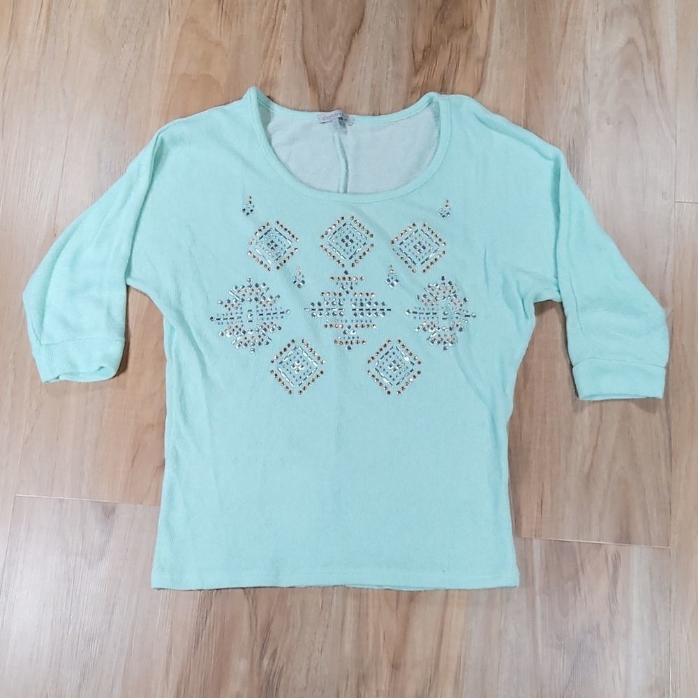 🔺️Charlotte Russe Mint Sequined Lightweight Sweater Small
